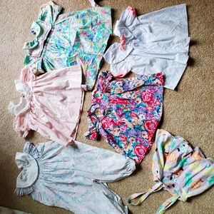 Lot of vintage baby girl ruffle dresses 80s 90s 12mo 18mo
